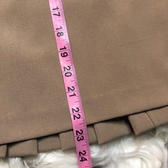 Vintage 90s Briggs New York Tan Pleated Back Hem Skirt - Picture 10 of 11